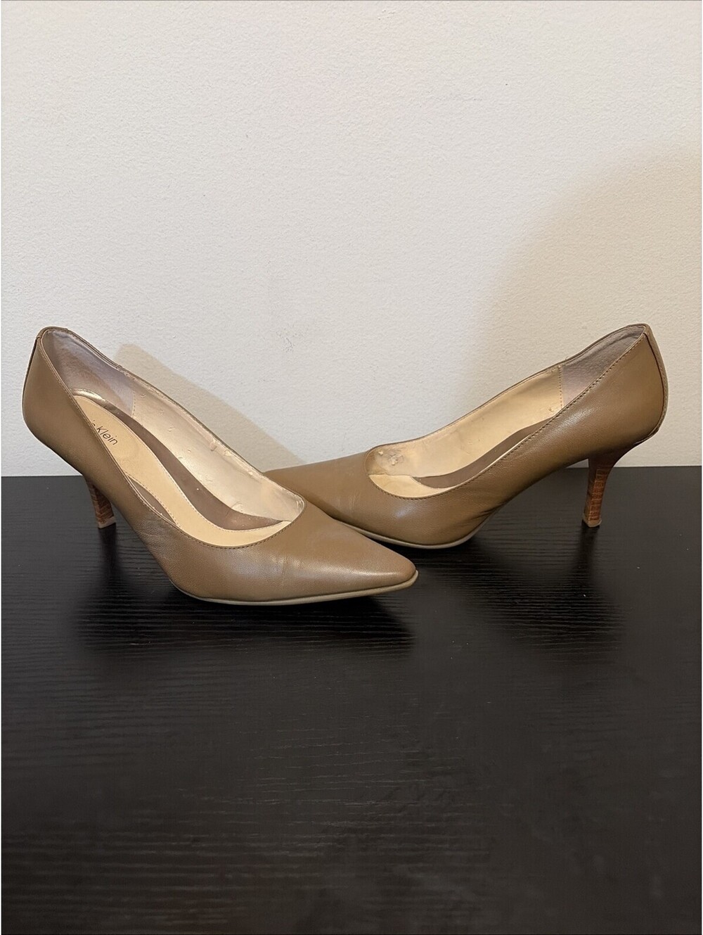 Calvin Klein Tan "Dolly" Shoes Pumps Size 7.5 M High Heels